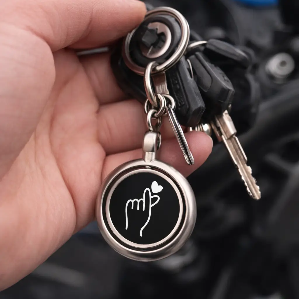 Black Rotating Keychain